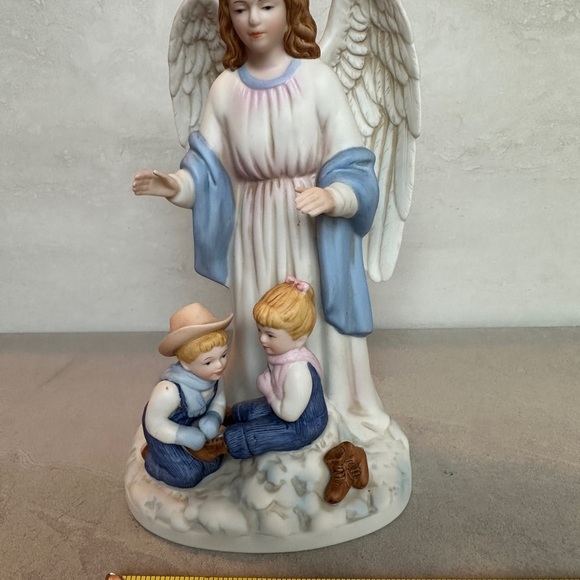 Vtg 1999 Denim Days Figurine GUARDIAN ANGEL #8822 Home Interiors EXCELLENT HOMCO - Picture 6 of 7